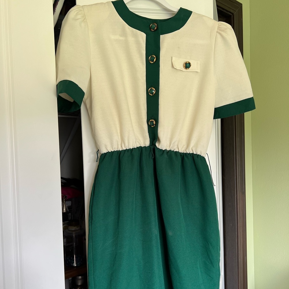 Vintage green/cream dress